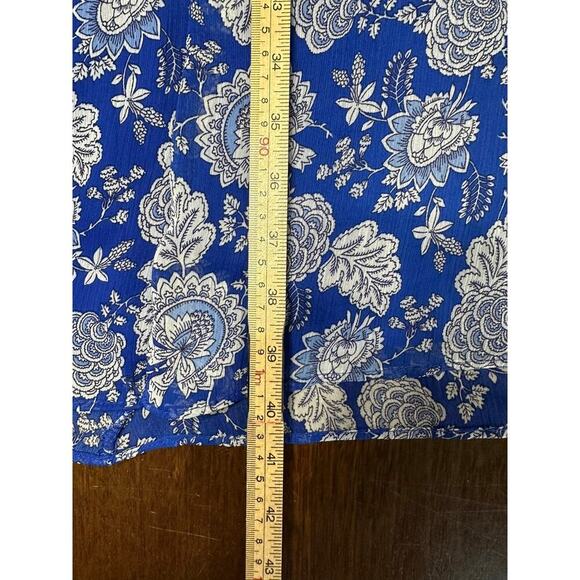 Cottage Core MSK Dress Women's 18 Floral Ruffled Faux Wrap Tie Waist Sheer Lined - Picture 6 of 12